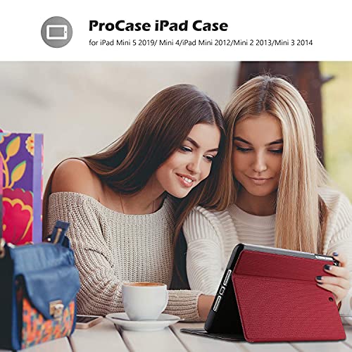 ProCase ProCase Slim Stand Protective Folio Case for iPad Mini 5 4 3 2 1 Red Smart Cover - View 9 of 9