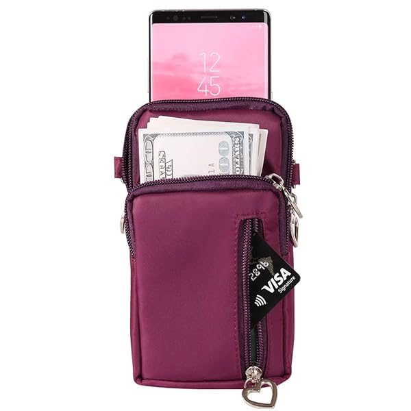 Jlyifan Roomy Crossbody Bag for iPhone 15 & Samsung Galaxy - Stylish Purple Shoulder Pouch Purse - View 7 of 9