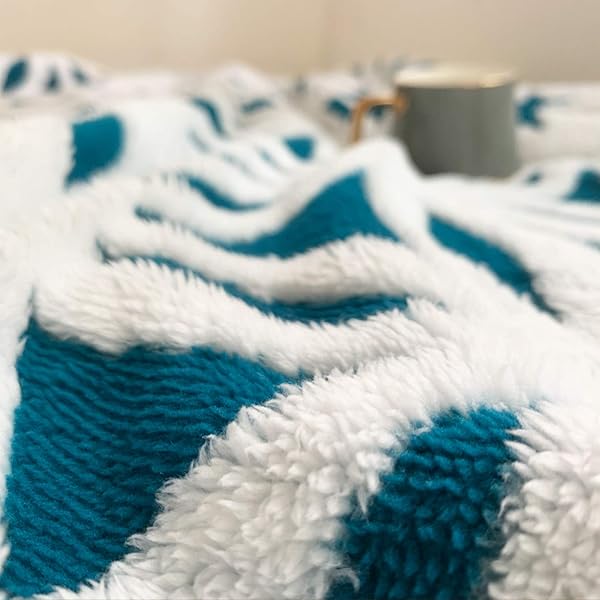 LOMAO LOMAO Sherpa Fleece Blanket Soft Throw Dual Sided for Couch Sofa Bed Teal 51x63 Perfect for Cozy Comfort - View 5 of 8