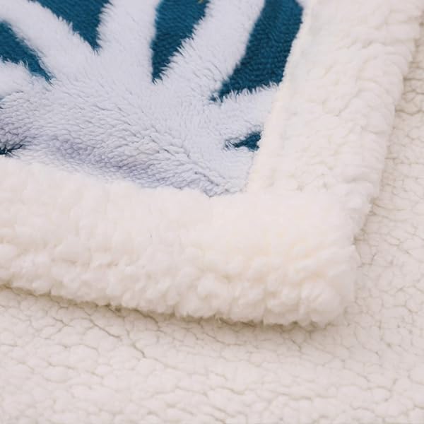LOMAO LOMAO Sherpa Fleece Blanket Soft Throw Dual Sided for Couch Sofa Bed Teal 51x63 Perfect for Cozy Comfort - View 6 of 8