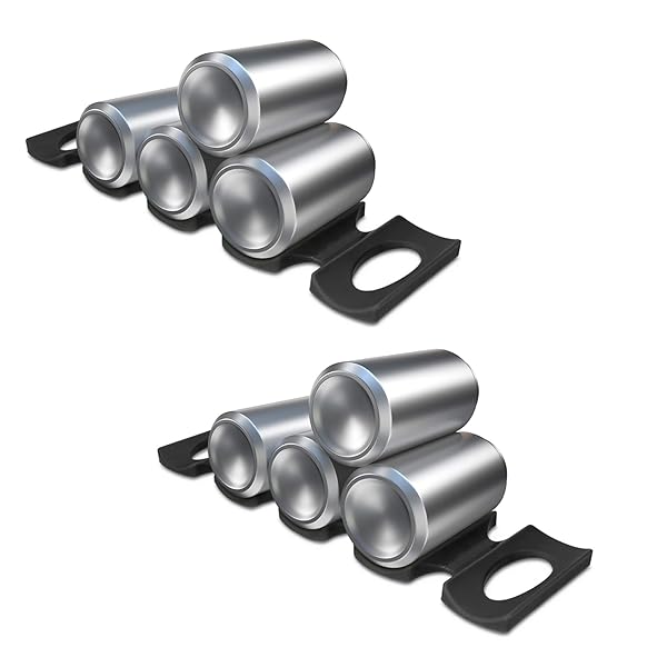 KWMobile Silicone Bottle Stacking Mat Set - Organize Bottles & Cans in Your Fridge - Black Refrigerator Holder Rack