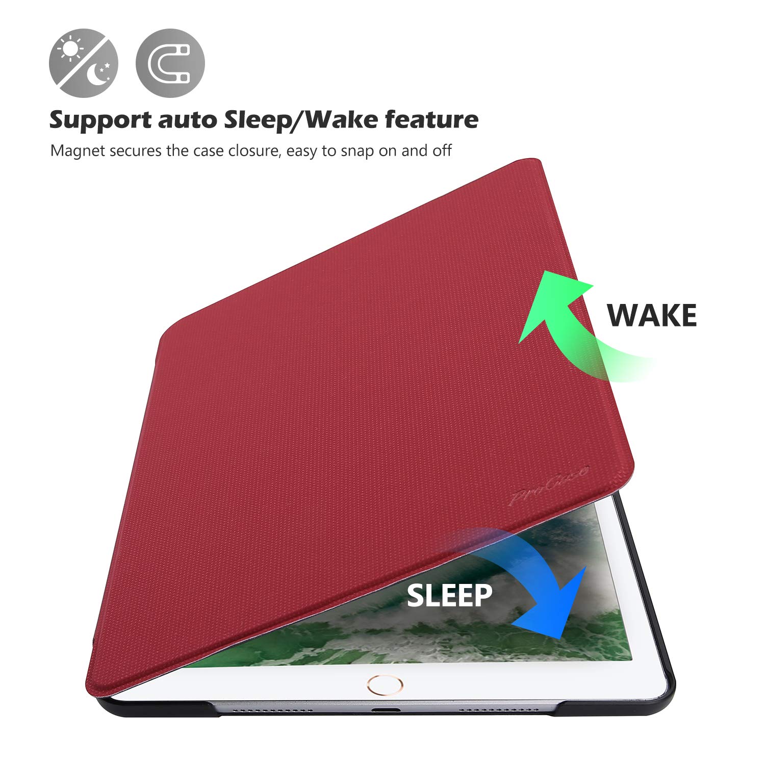 ProCase ProCase Slim Stand Protective Folio Case for iPad Air 3 10.5 2019 and iPad Pro 10.5 2017 Red - View 3 of 8
