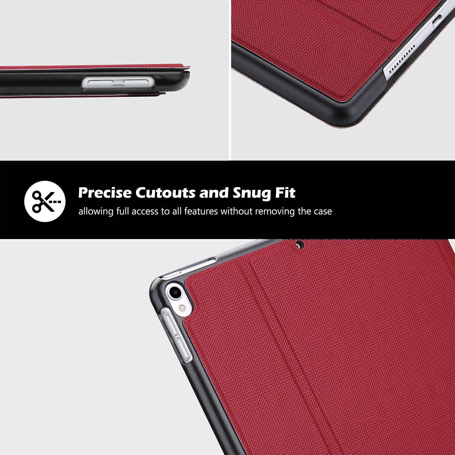 ProCase ProCase Slim Stand Protective Folio Case for iPad Air 3 10.5 2019 and iPad Pro 10.5 2017 Red - View 5 of 8