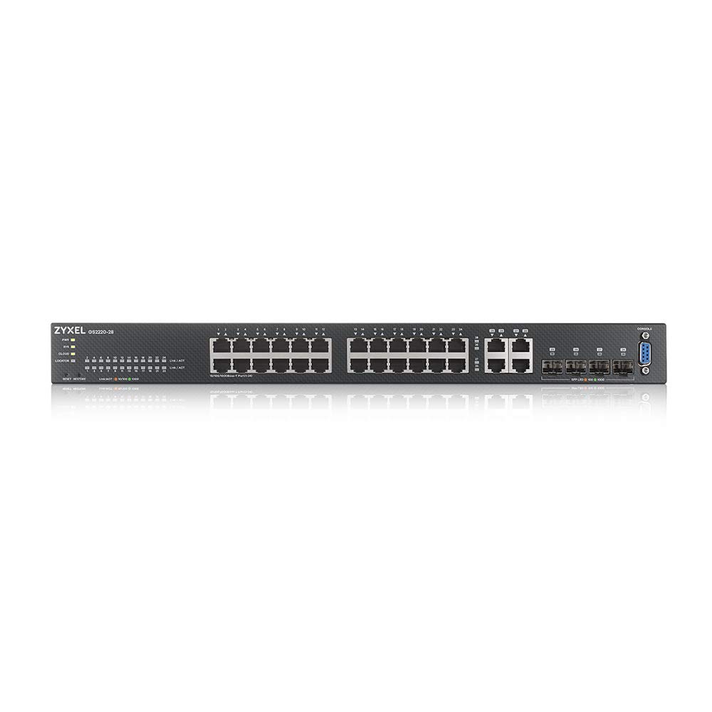 Zyxel 24 Port Gigabit Switch Layer 2 Managed Fanless Design with 4 Gigabit Combo Ports and Hybrid Cloud Mode GS2220 28 - View 2 of 6