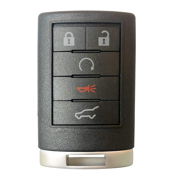 Car Key Fob for 2006 to 2013 Cadillac CTS DTS STS Remote 5 Button by AUTO KEY MAX Single Unit