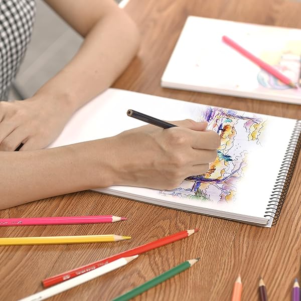 BOOMLONGDA Spiral Bound Sketch Book 100 Pages Acid Free Drawing Paper for Artists Ideal for Drawing Painting Sketching Doodling for Girls - View 7 of 8