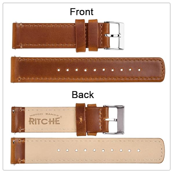Ritche Ritche Christmas Gift 23mm Classic Genuine Leather Watch Band Quick Release Vintage Strap for Men Women Perfect for White Elephant Gifts - View 6 of 7