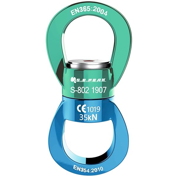 PROND PROND 35kN Swing Swivel: Safe Rotational Device for Tree Swings, Aerial Dance & Hammocks - Green Blue