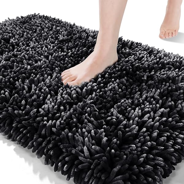 Yimobra Yimobra 31.5x19.8 Bath Rug Mat: Soft, Absorbent, Non-Slip Chenille for Quick-Dry Bathroom Decor