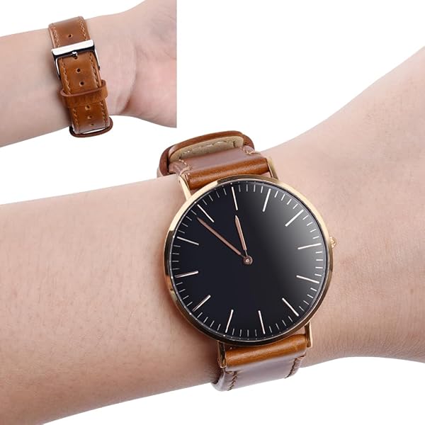 Ritche Ritche Christmas Gift 19mm Quick Release Vintage Leather Watch Band for Men and Women Perfect for White Elephant Gifts and Stocking Stuffers - View 3 of 7