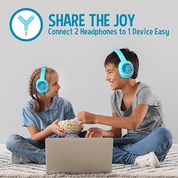 PowerLocus PowerLocus Kids Wireless Headphones: LED, Volume Limit, 45H Playtime & Built-in Mic for Travel & PC - View 8 of 11