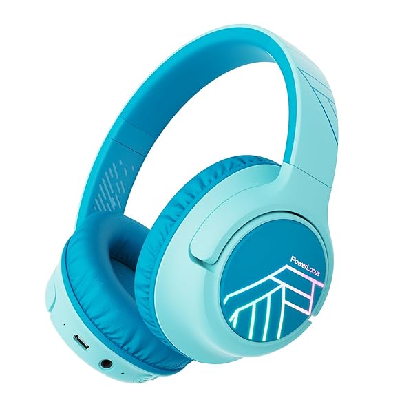PowerLocus PowerLocus Kids Wireless Headphones: LED, Volume Limit, 45H Playtime & Built-in Mic for Travel & PC - View 3 of 11