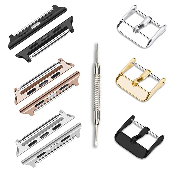 ONELANKS ONELANKS Watch Adapter Connector Kit for Apple Watch Bands 38mm 40mm 41mm Metal Buckle Clip for iWatch Strap 3 Pack - View 2 of 6