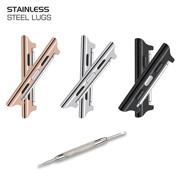 ONELANKS ONELANKS Watch Adapter Connector Kit for Apple Watch Bands 38mm 40mm 41mm Metal Buckle Clip 3 Pack - View 3 of 6