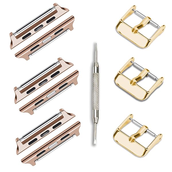 ONELANKS ONELANKS Watch Adapter Connector Kit for Apple Watch Bands 38mm 40mm 41mm Metal Buckle Clip 3 Pack - View 2 of 6