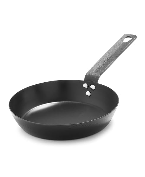 Merten & Storck "Buy Merten & Storck 8" Pre-Seasoned Carbon Steel Induction Frying Pan - Oven Safe & Durable Black Skillet"