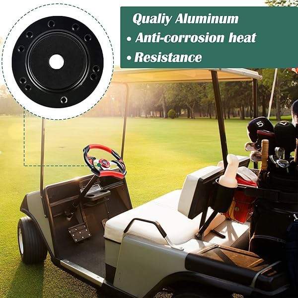 Roykaw Roykaw Golf Cart Steering Wheel Hub Adapter for EZGO Club Car Yamaha RXV TXT Black - View 4 of 8