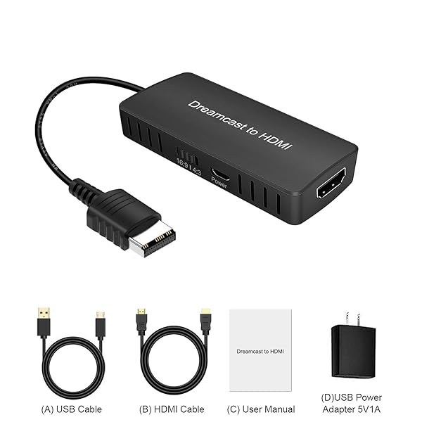 Y.D.F Y.D.F Dreamcast to HDMI Converter: 16:9/4:3 Support & HD Link Cable for Sega DC - View 8 of 8