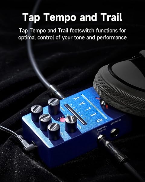 FLAMMA FLAMMA FS03 Guitar Delay Pedal: Stereo Digital Delay with Looper, 6 Effects, True Bypass & Tap Tempo - View 7 of 8