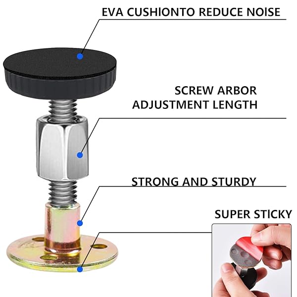 NANASO 4Pcs Adjustable Bed Frame Anti-Shake Tool Headboard Stoppers Stabilizer for Beds Cabinets Tables 28mm to 106mm - View 4 of 8