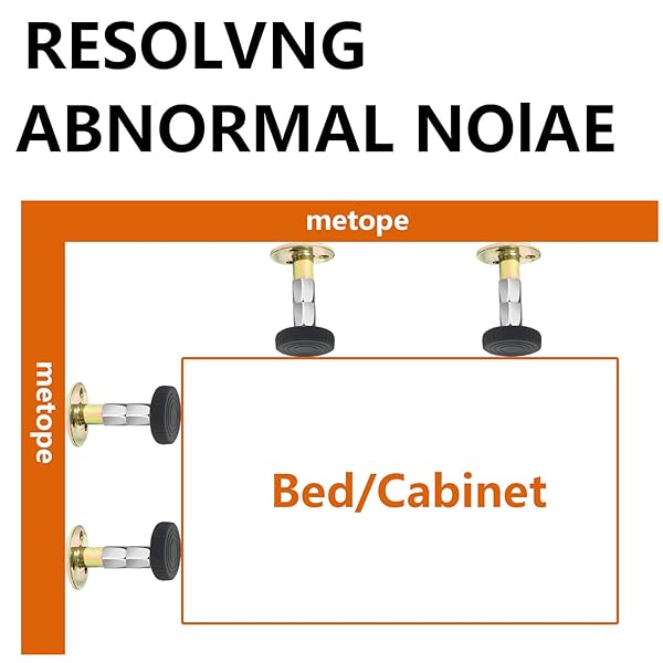 NANASO 4Pcs Adjustable Bed Frame Anti-Shake Tool Headboard Stoppers Stabilizer for Beds Cabinets Tables 28mm to 106mm - View 5 of 8