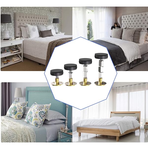 NANASO 4Pcs Adjustable Bed Frame Anti-Shake Tool Headboard Stoppers Stabilizer for Beds Cabinets Tables 28mm to 106mm - View 7 of 8