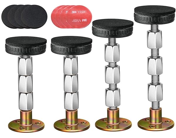 NANASO 4Pcs Adjustable Bed Frame Anti-Shake Tool Headboard Stoppers Stabilizer for Beds Cabinets Tables 28mm to 106mm