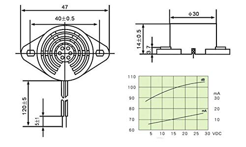 Futheda Futheda 6PCS SFM-27 DC 3-24V Industrial Electronic Buzzer Alarm Sounder Continuous Beep Black - View 6 of 7