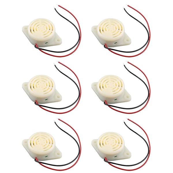 Futheda Futheda 6PCS SFM-27 DC 3-24V Industrial Electronic Buzzer Alarm Sounder Continuous Beep Piezo Active Buzzer White - View 2 of 6