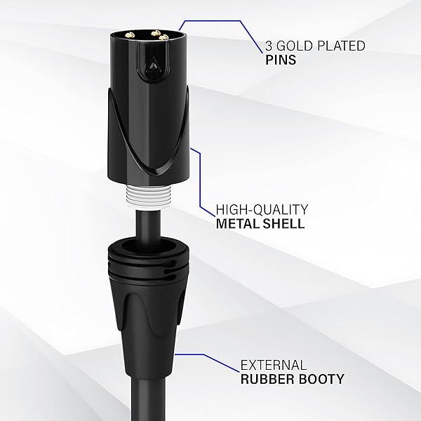 LyxPro LyxPro 3 Feet XLR Microphone Cable Balanced Male to Female 3 Pin Mic Cord for Professional Audio Performance and Recording Devices Blue - View 3 of 8