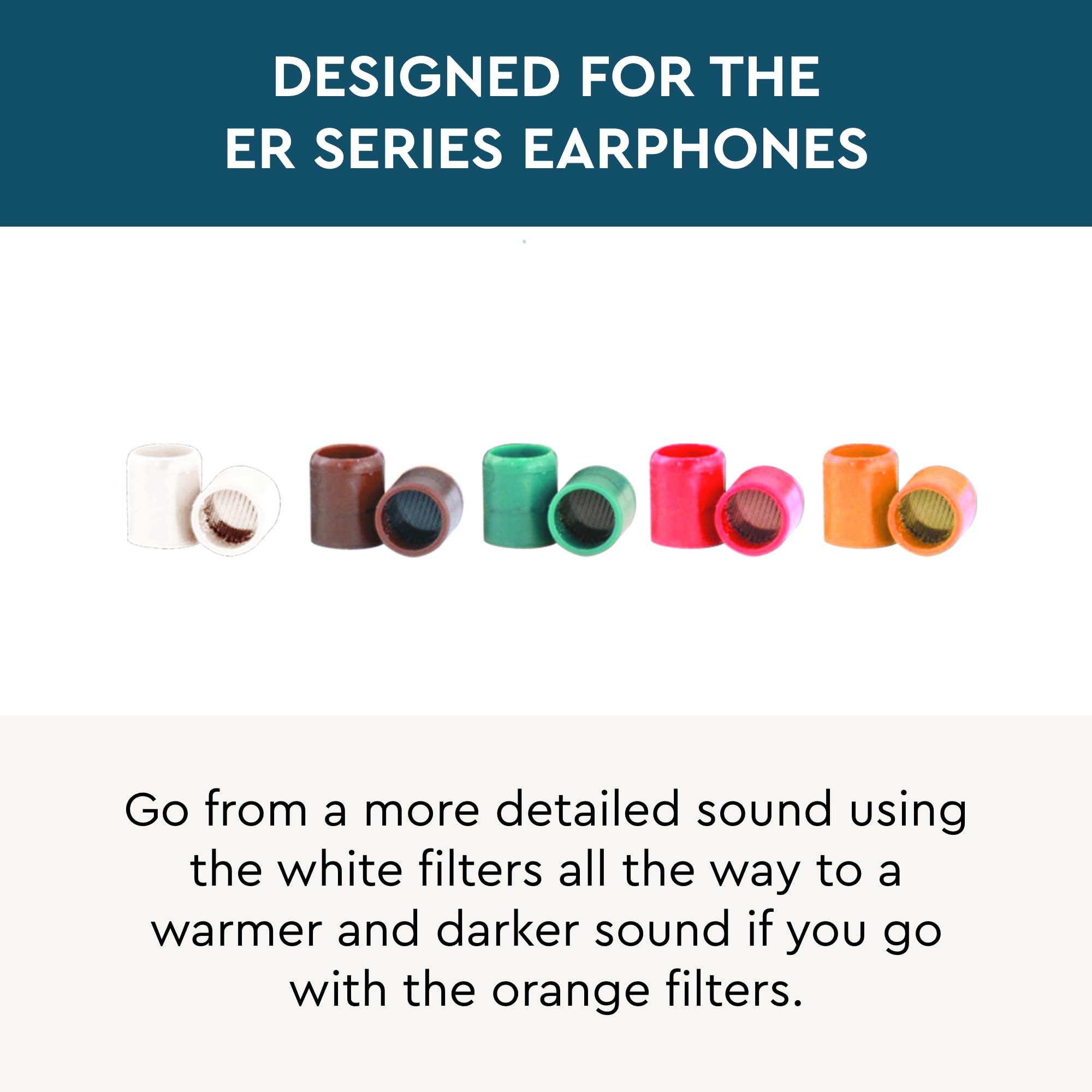 Etymotic Etymotic Filter Tuning Kit for ER Series Earphones with 4 Color Filters White Brown Green Red Orange - View 4 of 5
