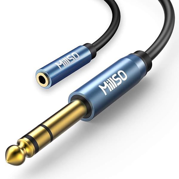 MillSO MillSO 1/4 to 3.5mm Headphone Adapter 16 ft TRS Male to Female Stereo Jack for Amplifiers Guitar Amp Keyboard Piano Home Theater Headphones - View 2 of 8