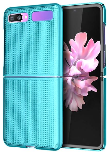 Nakedcellphone Teal Mint Cyan Case with Clip for Galaxy Z Flip Snap-On Cover and Rotating Belt Holster for Samsung Galaxy Z Flip 5G Phone - View 3 of 10