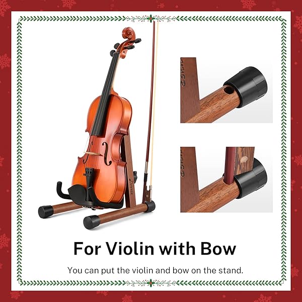 Donner Donner Wood Ukulele Stand: Mini A-Frame Holder for Ukuleles, Violins, Mandolins & Banjos - Portable Folding Floor Stand - View 8 of 11