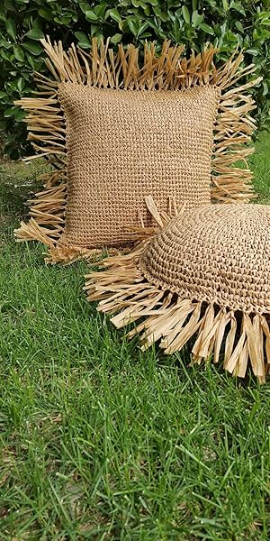 Homesunshine Homesunshine Boho Crochet Pillow Cover 18x18 Inch Fringe Brown Rustic Throw Cushion for Home Decor - View 9 of 9