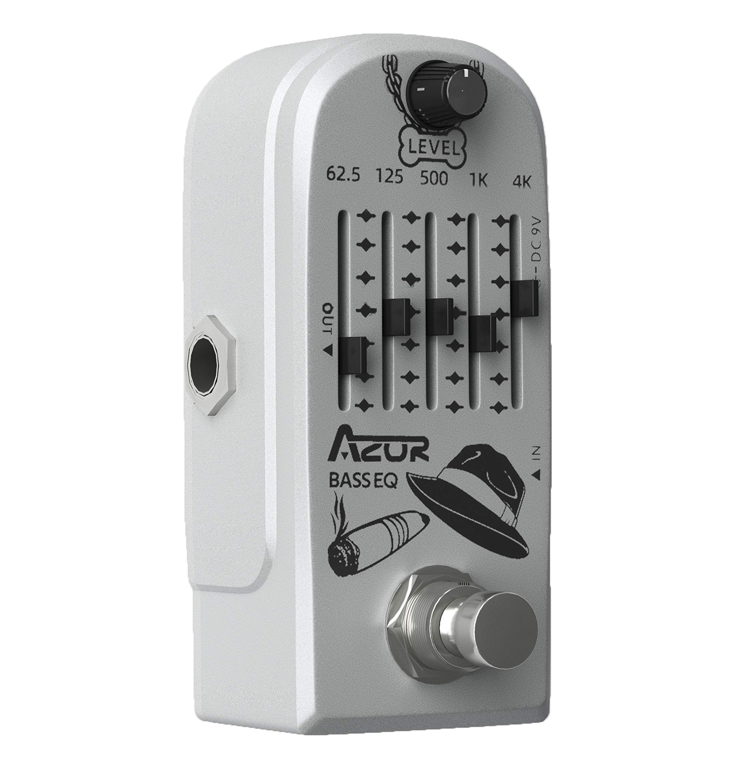 AZOR AZOR 5 Band Bass EQ Pedal Equalizer Effects Pedal for Electric Bass True Bypass Durable Aluminium Alloy Design - View 4 of 7