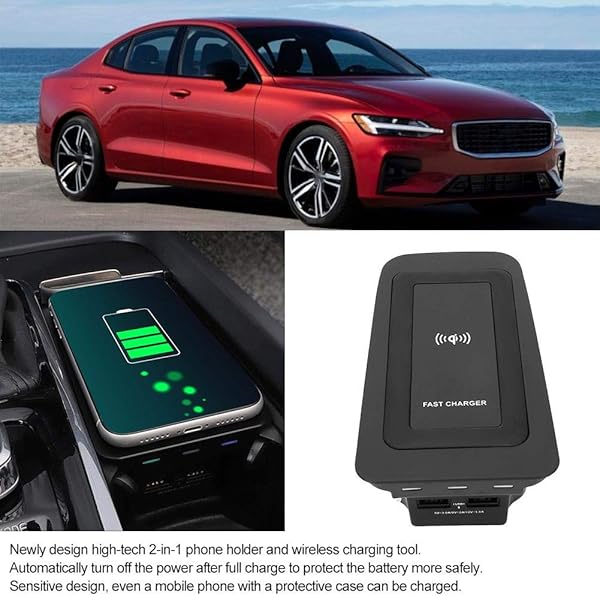 Aramox Inductive Phone Charging Pad 15W Quick Charging Plate Wireless Charger Tray for S60 V60 XC60 S90 V90 XC90 Center Console Accessories - View 4 of 10