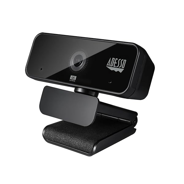 Adesso Cybertrack H6 4K Webcam: Ultra HD, Dual Microphone & Privacy Shutter - Perfect for Streaming & Video Calls