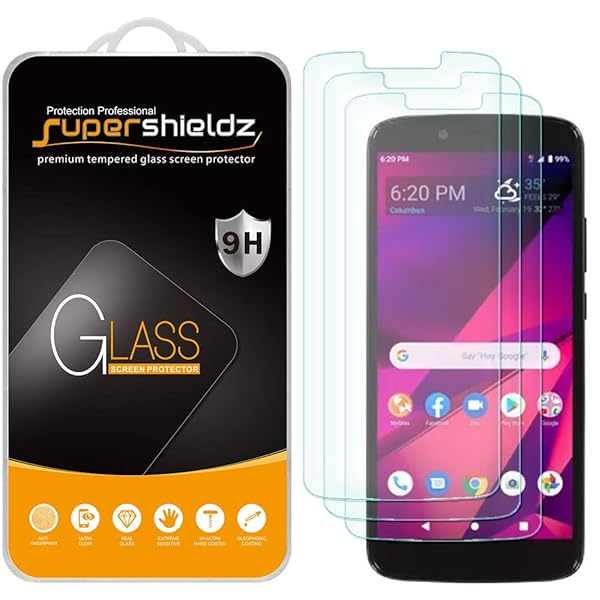 Supershieldz Supershieldz 3 Pack Tempered Glass Screen Protector for BLU View Mega Anti Scratch Bubble Free - View 3 of 5