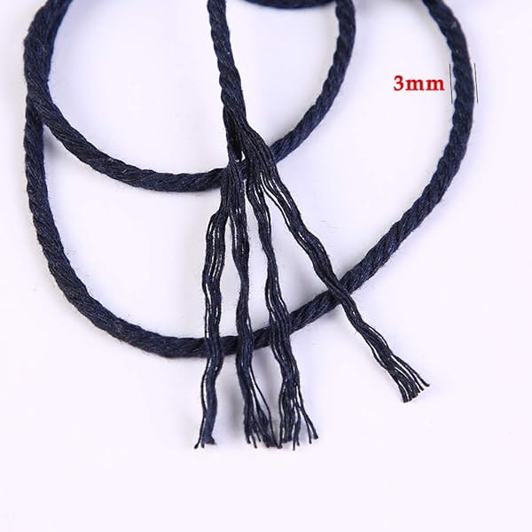 ZXCDINO ZXCDINO Dark Blue Cotton Macrame Cord 3mm x 109Yards Ideal for Wall Hangings Crafts and Decorative Projects - View 4 of 7