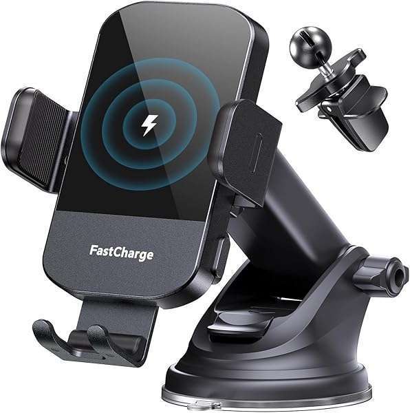CHGeek CHGeek 15W Fast Wireless Car Charger & Phone Mount for iPhone 15/14/13/12/11 & Samsung Galaxy S24/S23/S22/S21 - Auto Clamping