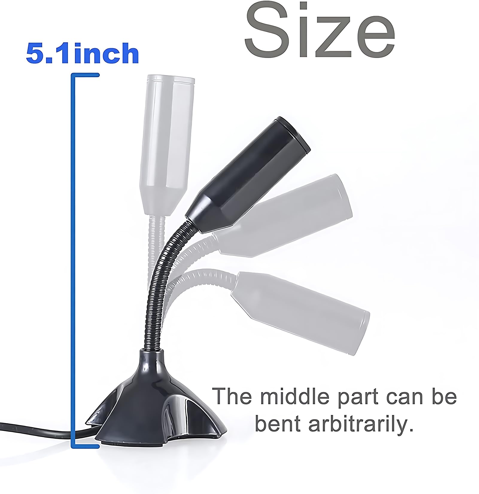 Blapsuro Mini USB Microphone for Desktop and Laptop Portable Condenser Mic with Adjustable Stand Compatible with PC Mac Ideal for Meetings and Online Classes - View 4 of 6