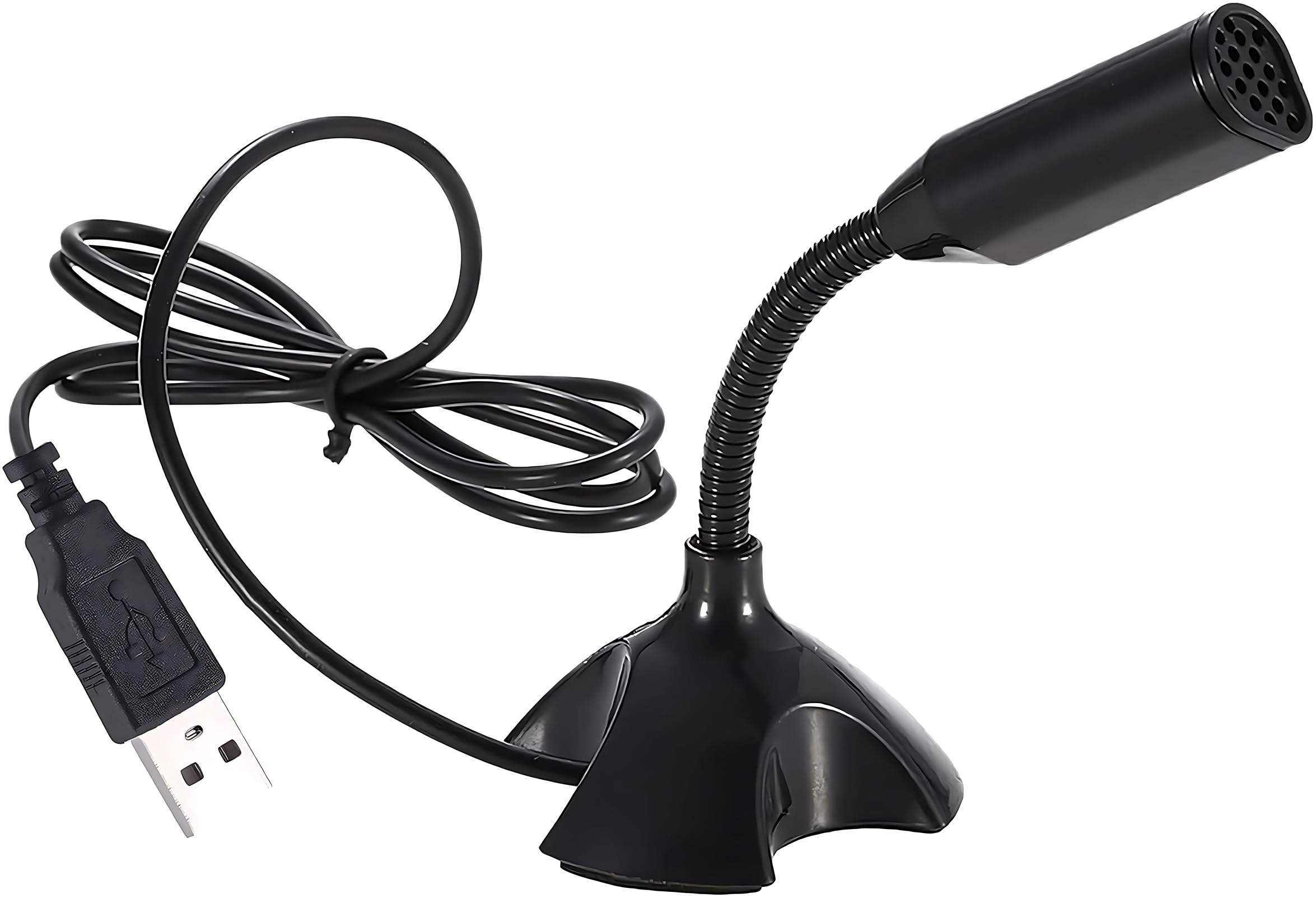 Blapsuro Mini USB Microphone for Desktop and Laptop Portable Condenser Mic with Adjustable Stand Compatible with PC Mac Ideal for Meetings and Online Classes