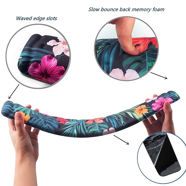 BRILA BRILA Memory Foam Mouse and Keyboard Wrist Rest Support Pad Cushion Set for Office Work and PC Gaming with Massage Holes for Pain Relief - View 3 of 8