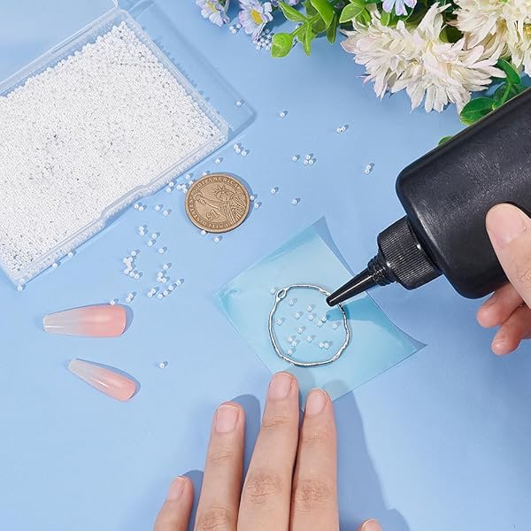 OLYCRAFT OLYCRAFT 10000pcs No Hole White Pearl Beads Super Tiny Acrylic Mini Resin Filling Material for Nail Art Jewelry Making - View 4 of 8