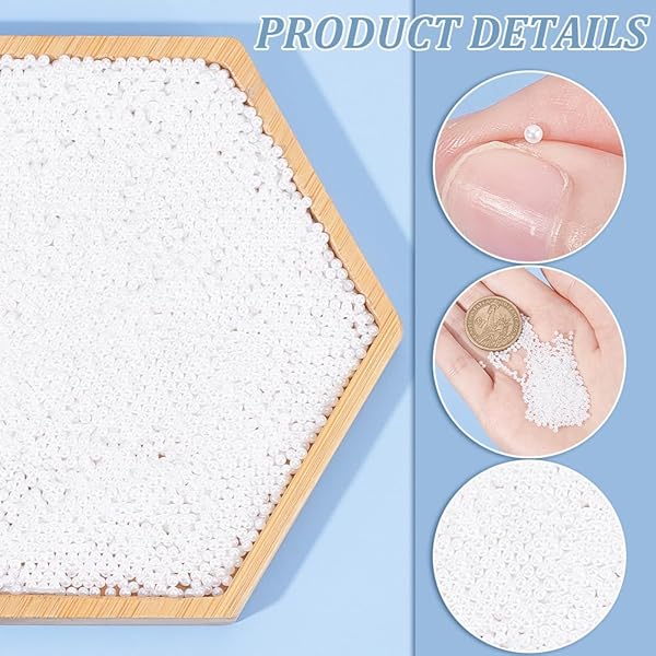 OLYCRAFT OLYCRAFT 10000pcs No Hole White Pearl Beads Super Tiny Acrylic Mini Resin Filling Material for Nail Art Jewelry Making - View 5 of 8