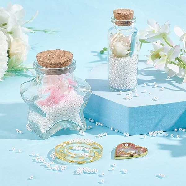 OLYCRAFT OLYCRAFT 4700pcs Mini White Pearl Beads 3mm No Hole Loose Acrylic Beads for Resin Crafting Nail Art Makeup Jewelry Making - View 6 of 7