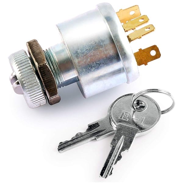 Roykaw Roykaw Golf Cart Ignition Switch and Key Starter for EZGO 1981 and Up Gas Electric 4-Prong OEM 33639G01 - View 3 of 8