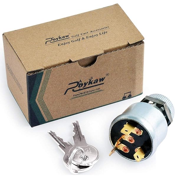 Roykaw Roykaw Golf Cart Ignition Switch and Key Starter for EZGO 1981 and Up Gas Electric 4-Prong OEM 33639G01 - View 8 of 8