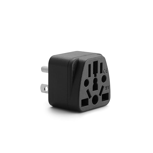 Unidapt Unidapt US Travel Plug Adapter for EU AU UK NZ CN to USA Type B Grounded 3 Prong Wall Plug Power Outlet Charger 1-Pack